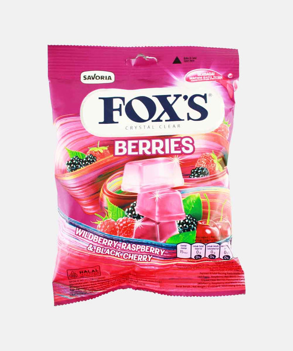 FOXS CRYSTAL CLEAR BERRIES WILDBERRY, RASPBERRY & BLACK CHERRY CANDY 90