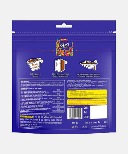 Cadbury Gems Minis Home 40 Treats Chocolate 126.4 Gm