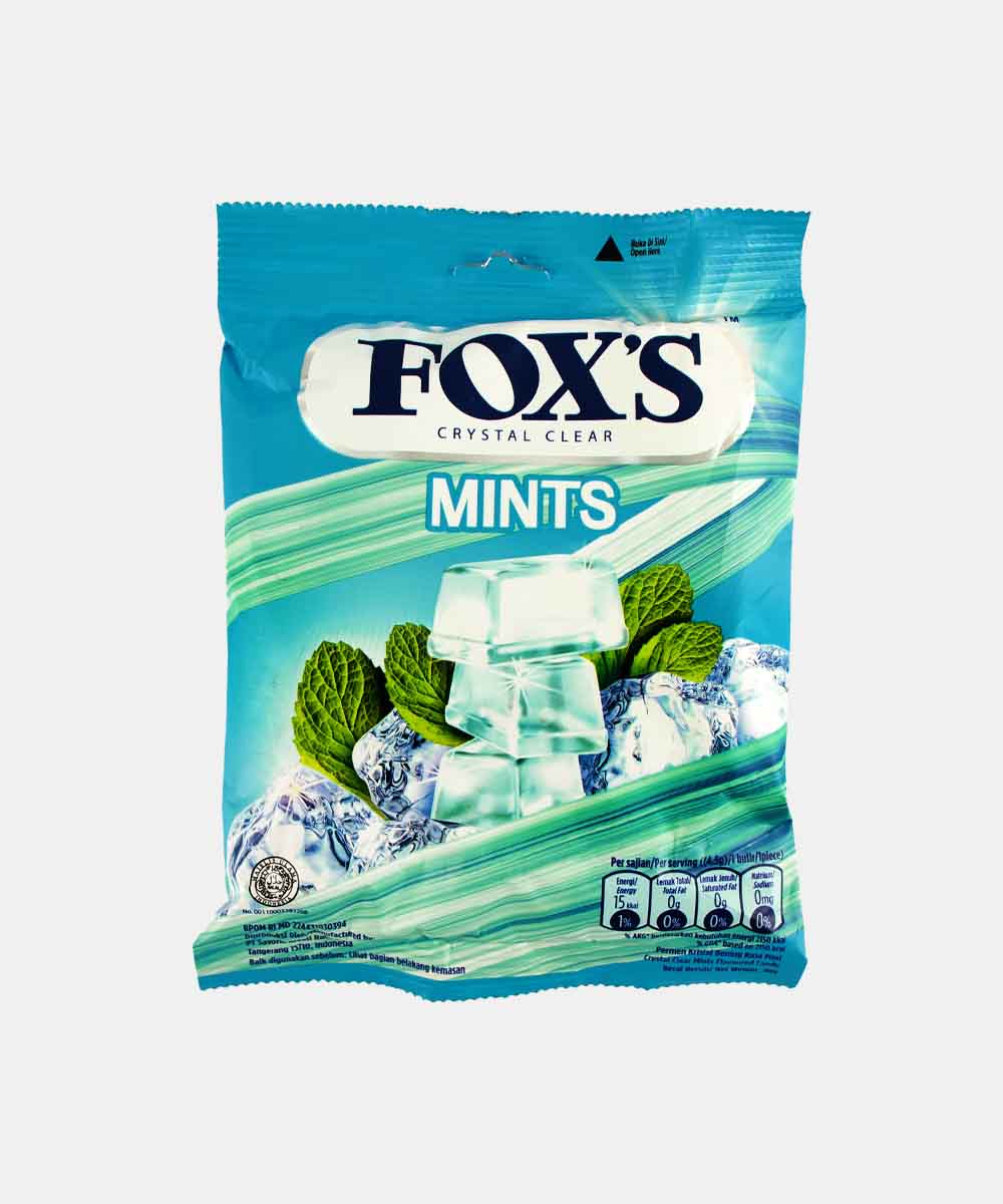 Foxs Crystal Clear Mints Candy 90 Gm