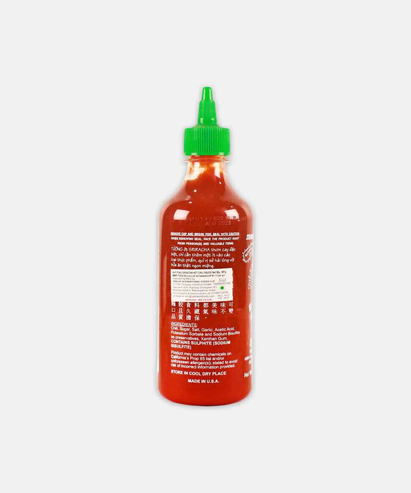 HUY FONG FOODS SRIRACHA HOT CHILI SAUCE 481 GM