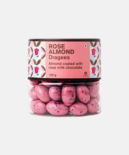 Entisi Rose Almond Dragees Almond Coated Rose Milk Chocolate 120 Gm