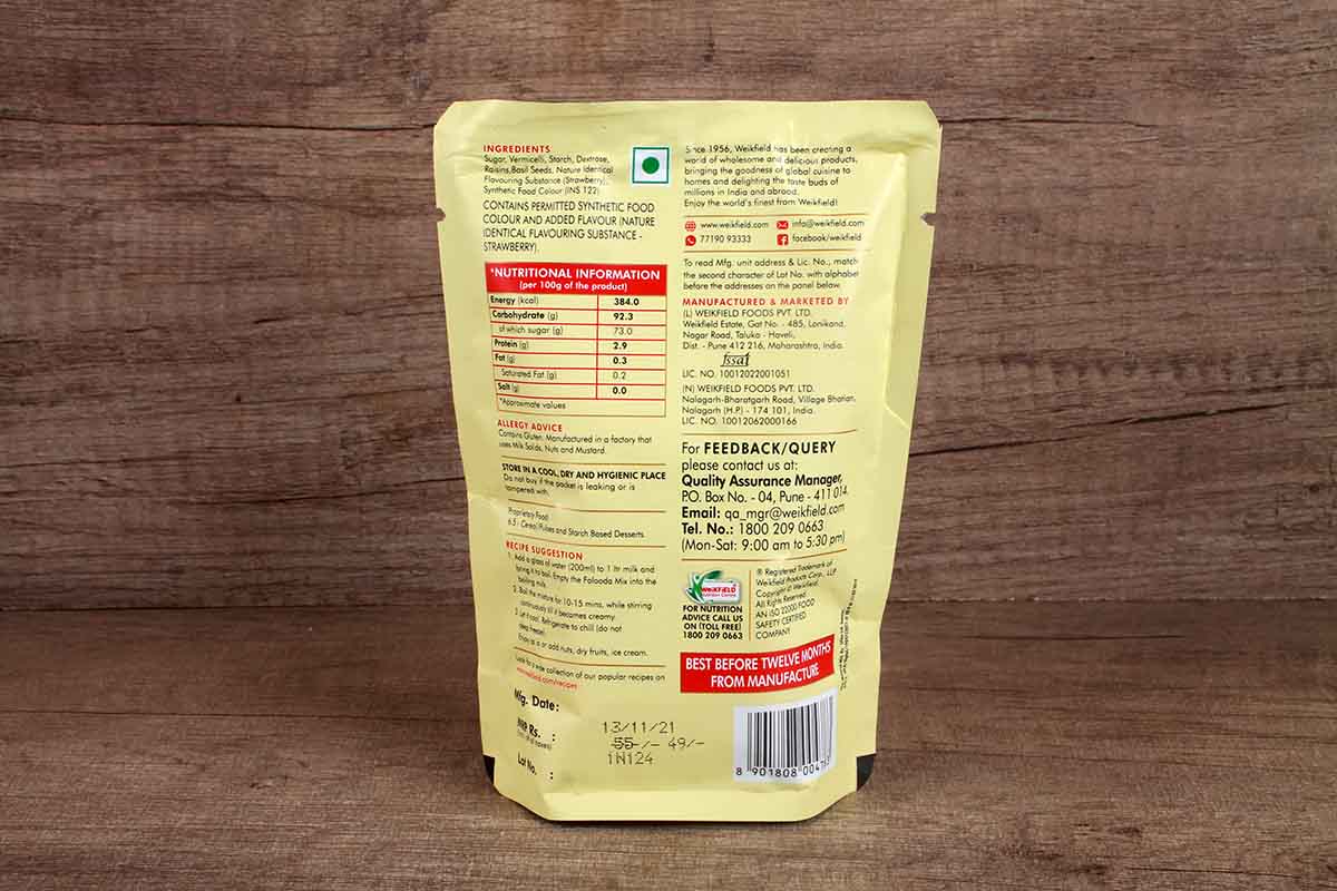 Weikfield Strawberry Flavour Falooda 200 Gm