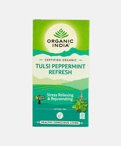 ORGANIC INDIA TULSI PEPPERMINT REFRESH GREEN TEA 42.5