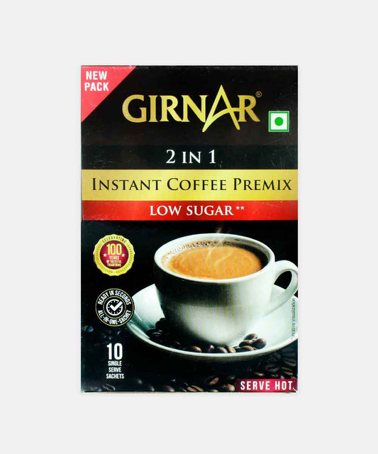 Girnar 2 In 1 Instant Premix Coffee Low Sugar 10 Sachets