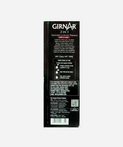 Girnar 2 In 1 Instant Premix Coffee Low Sugar 10 Sachets