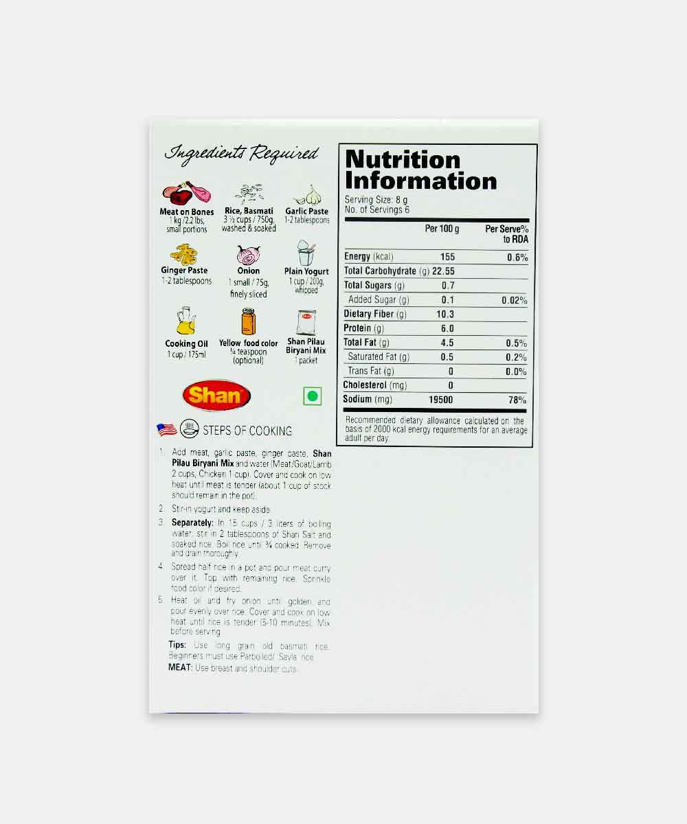 Shan Pilau Biryani Masala 50 Gm