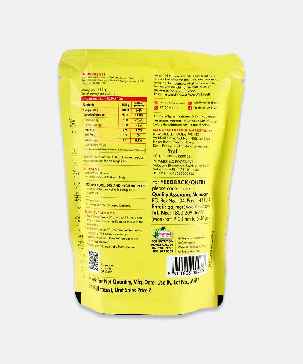 Weikfield Mango Flavour Falooda 200 Gm