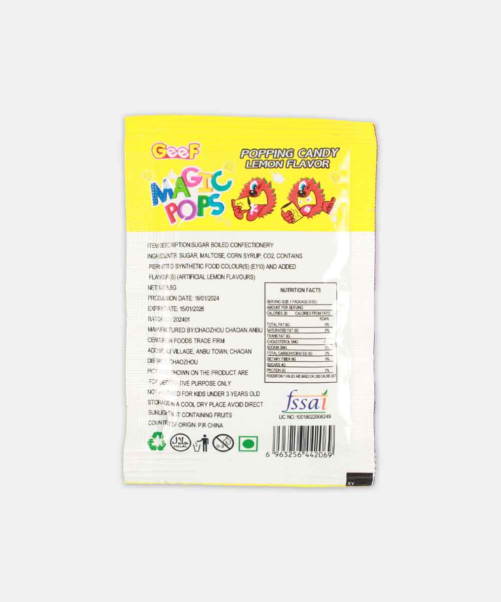 Magic Pops Lemon Candy 5.5 Gm