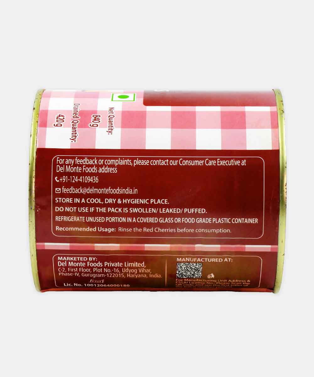 Del Monte Foodcraft Red Cherries 840 Gm