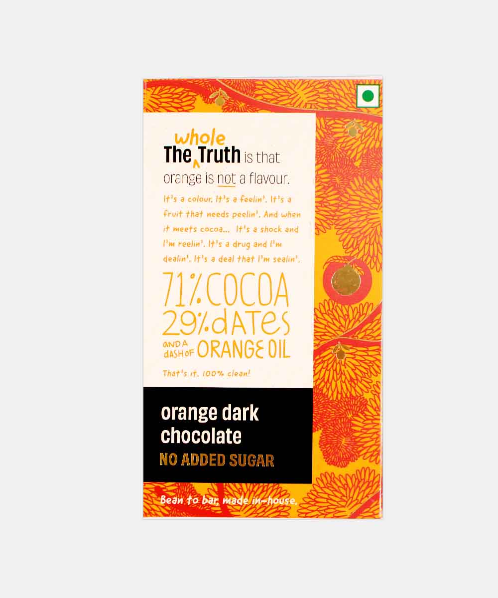 The Whole Truth Orange Dark Chocolate No Added Sugar 80 Gm