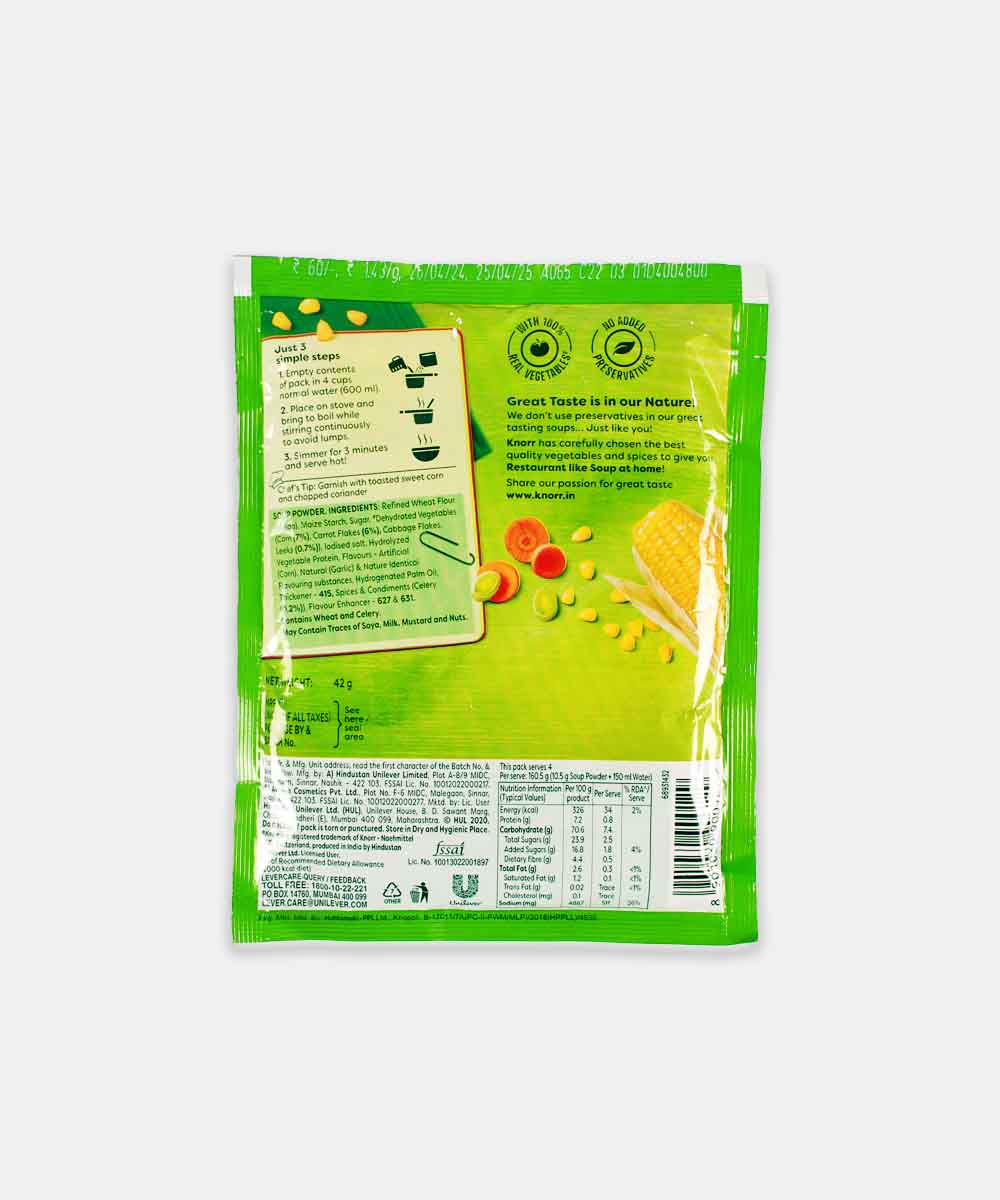 Knorr Sweet Corn Vegetable Soup 42 Gm