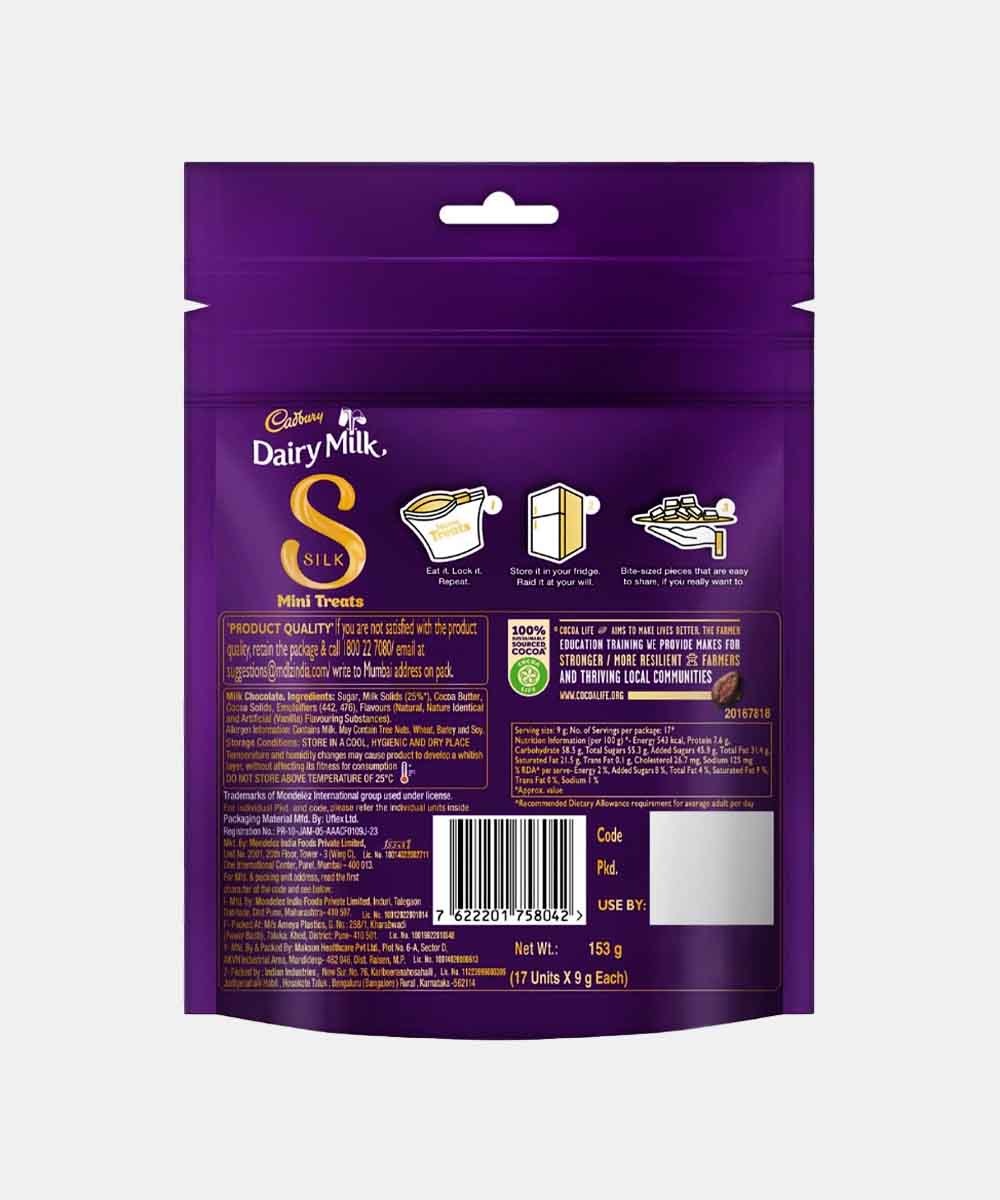 Cadbury Dairy Milk Silk Minis Chocolate 153 Gm 18 Treats