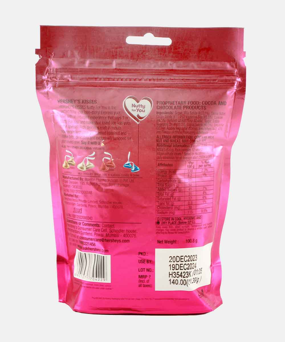 Hersheys Kisses Hazelnut N Cookies Chocolate 100.8 Gm
