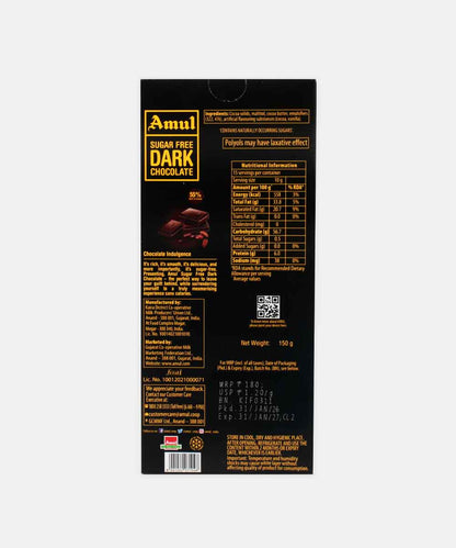 Amul Sugar Free 55% Dark Chocolate 35 Gm
