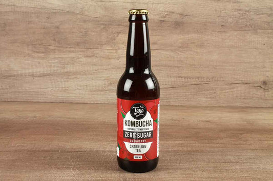 Toyo Kombucha Zero Sugar Sparkling Cranberry Tea 330 Ml