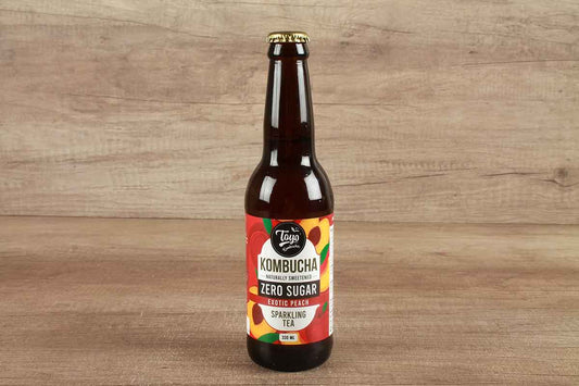Toyo Kombucha Zero Sugar Sparkling Exotic Peach Tea 330 Ml