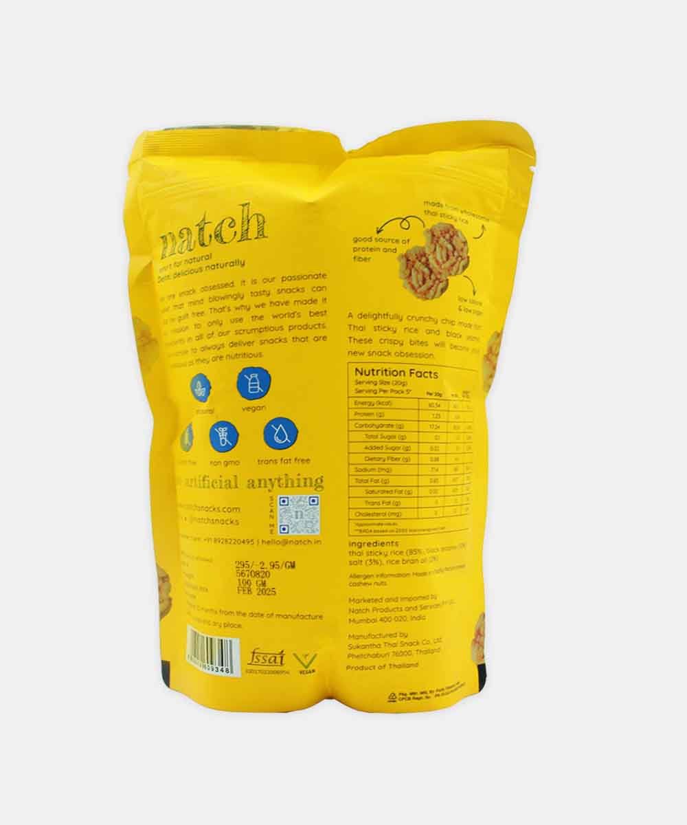 Natch Sesame Thai Rice Chips 100 Gm