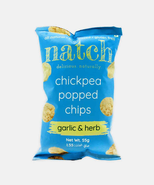 Natch Garlic & Herb Chickpea Popped Chips 55 Gm
