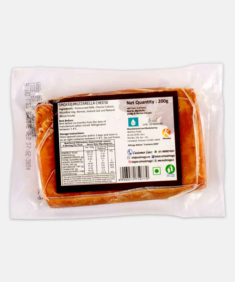 Mooz Smoked Mozzarella Cheese 200 Gm