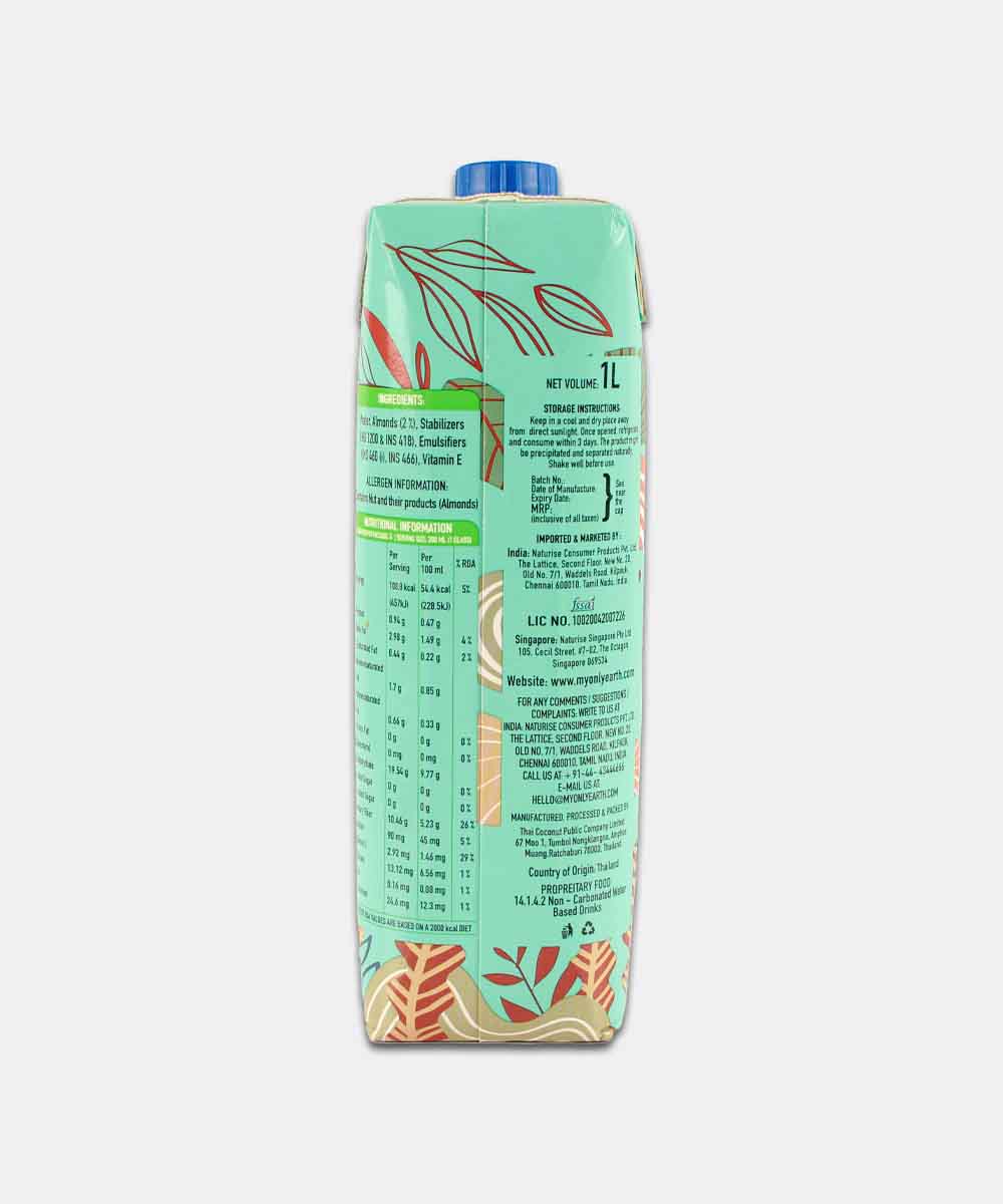 Only Earth Almond Original Unsweetend Milk 1 Ltr