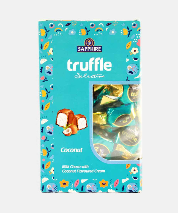 sapphire truffle selection coconut milk chocolate 430