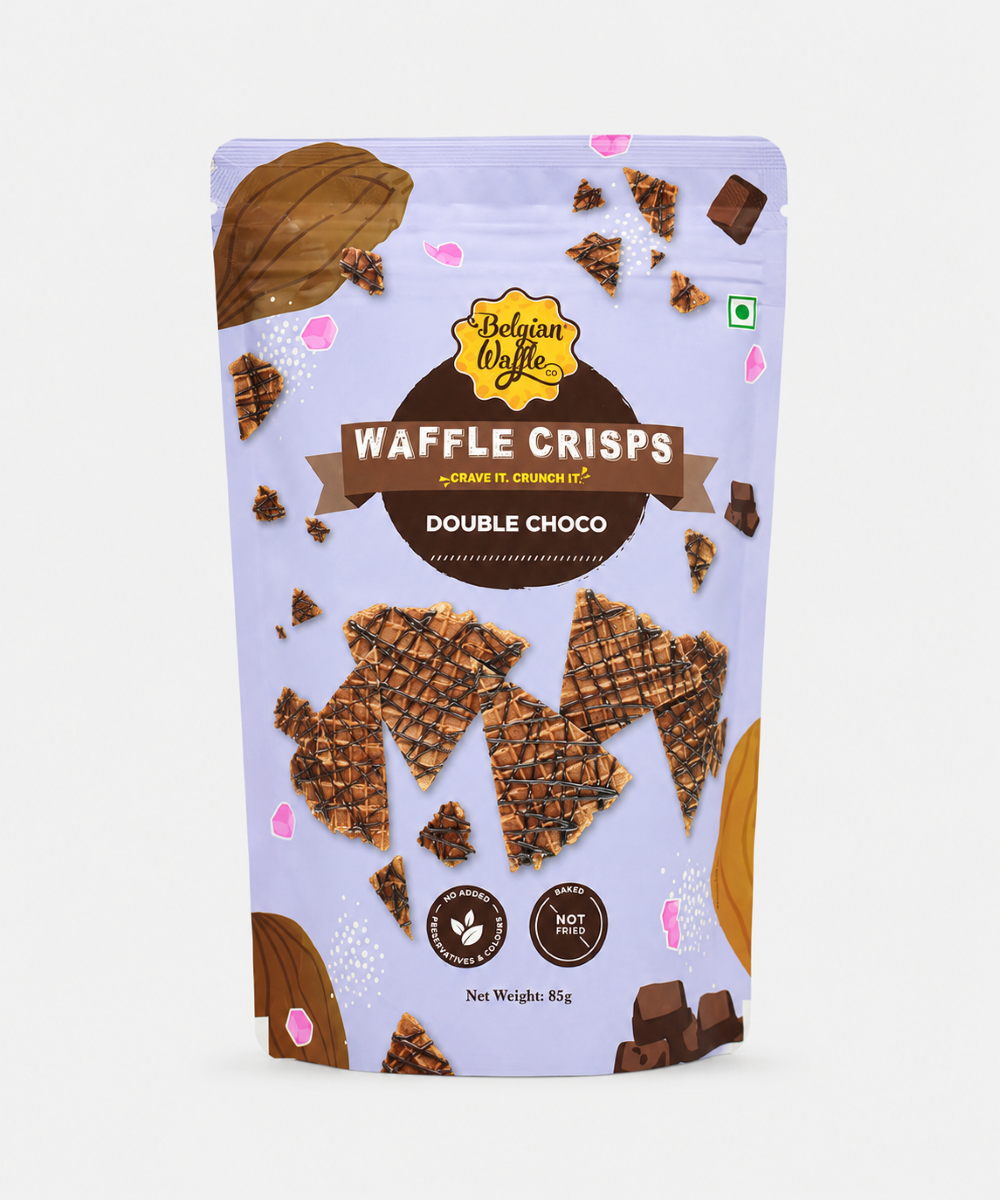 The Belgian Waffle Co Waffle Crisps Double Chocolate Flavour 85 Gm