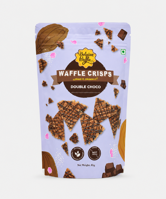 The Belgian Waffle Co Waffle Crisps Double Chocolate Flavour 85 Gm