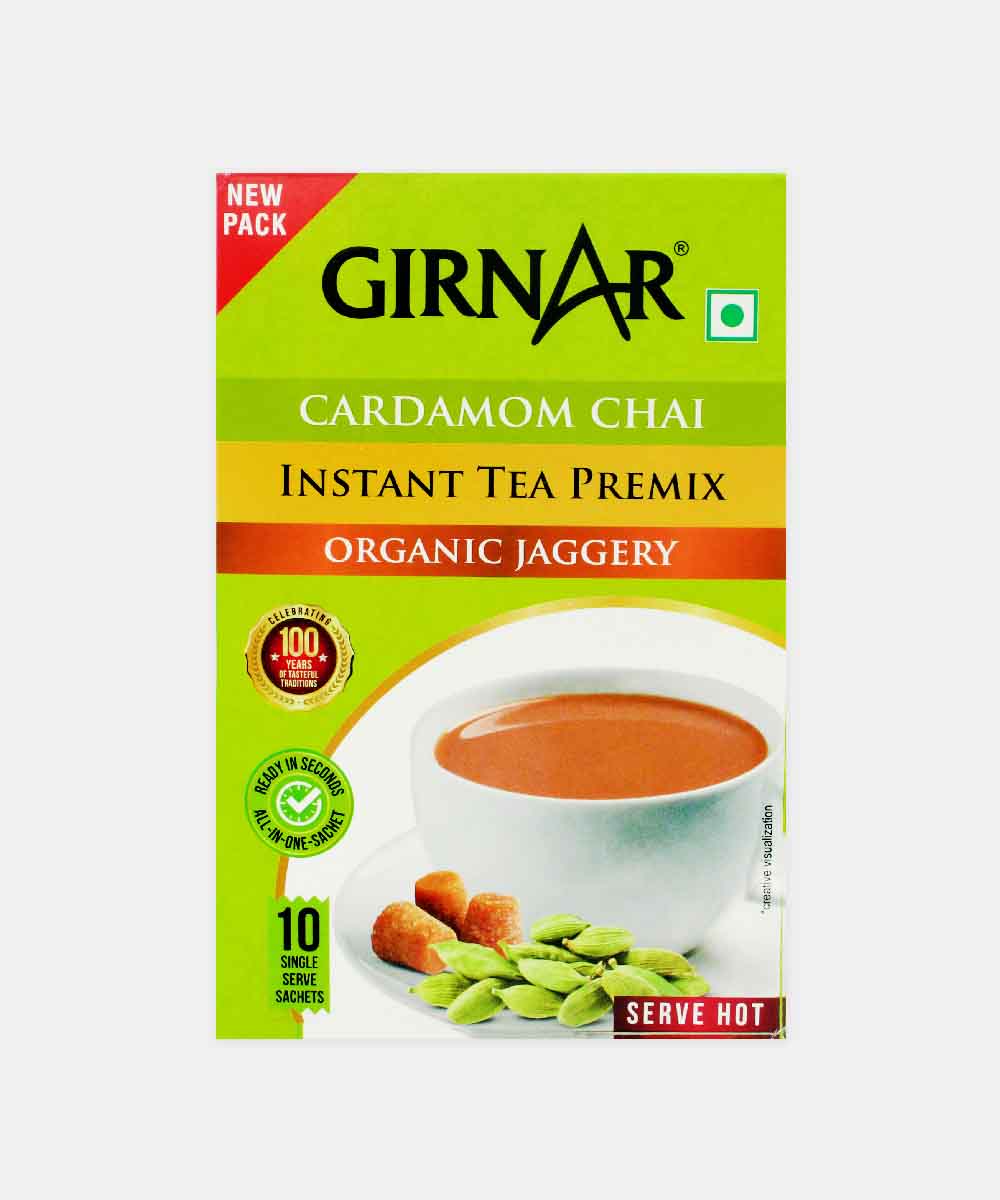 Girnar Cardamom Premix Organic Jaggery Chai 140 Gm