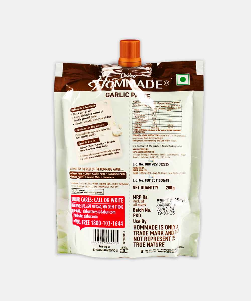 Hommade Dabur Garlic Paste 200 Gm