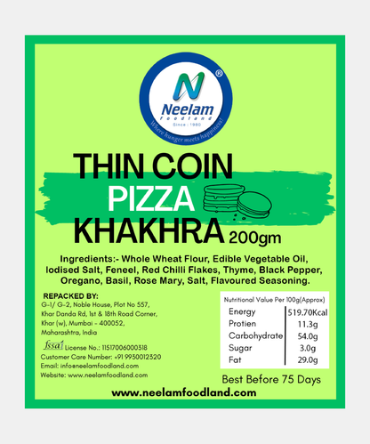 Thin Coin Pizza Khakhra 200 Gm
