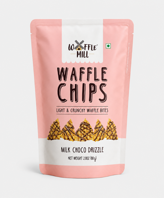 Waffle Mill Waffle Chips Milk Choco Drizzle 80 Gm