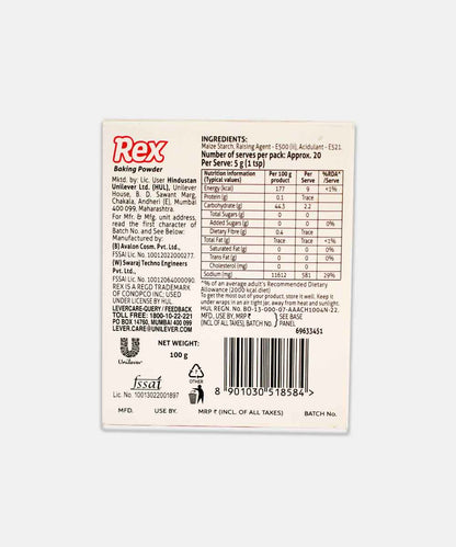 Rex Baking Powder 100 Gm