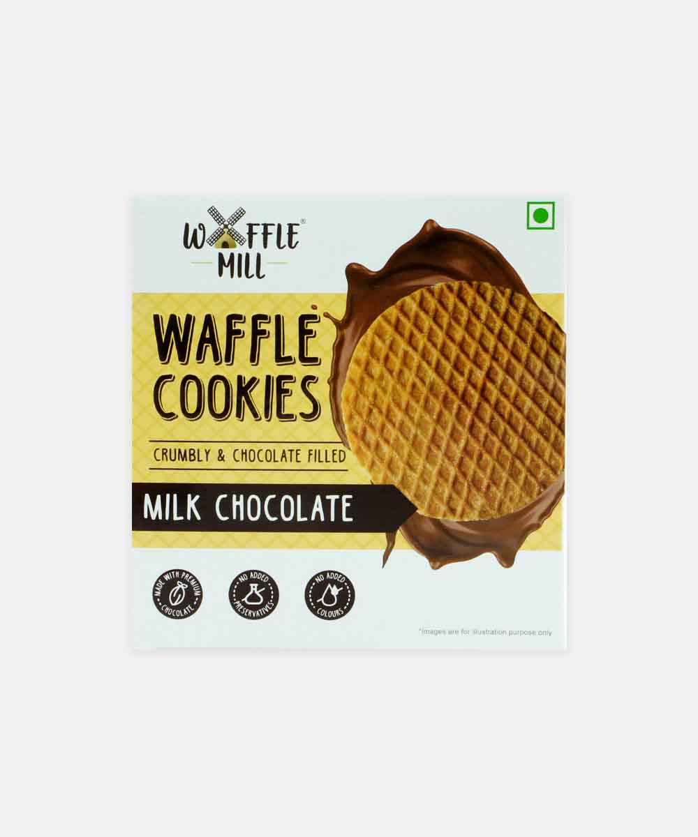 Waffle Mill Milk Chocolate Crumbly & Chocolate Filled Waffle Cookies 70 Gm