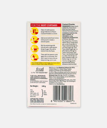 Brown & Polson Vanilla Custard Powder 100 Gm