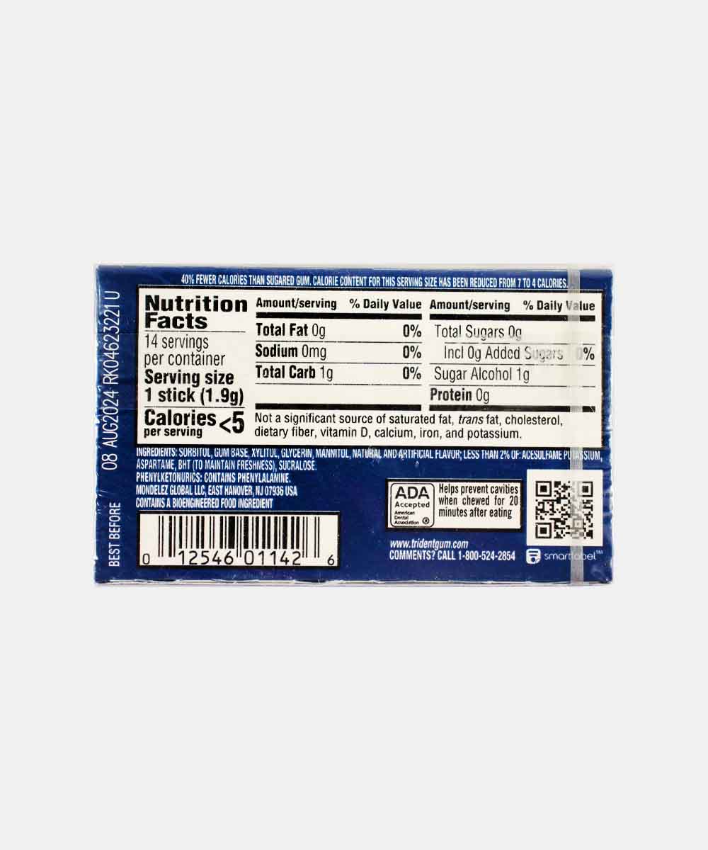 Trident Perfect Peppermint Sugar Free Gum 14 Stick 14 Gm