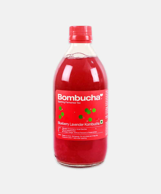 Bombucha Blueberry Lavender Kombucha Probiotic Sparkling Fermented Tea 500 Ml