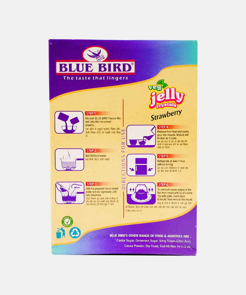 BLUE BIRD VEG JELLY CRYSTALS STRAWBERRY FLAVOURED 100 GM