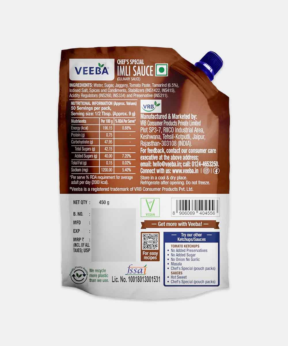 Veeba Imli Sauce Pouch 450 Gm