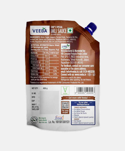 Veeba Imli Sauce Pouch 450 Gm