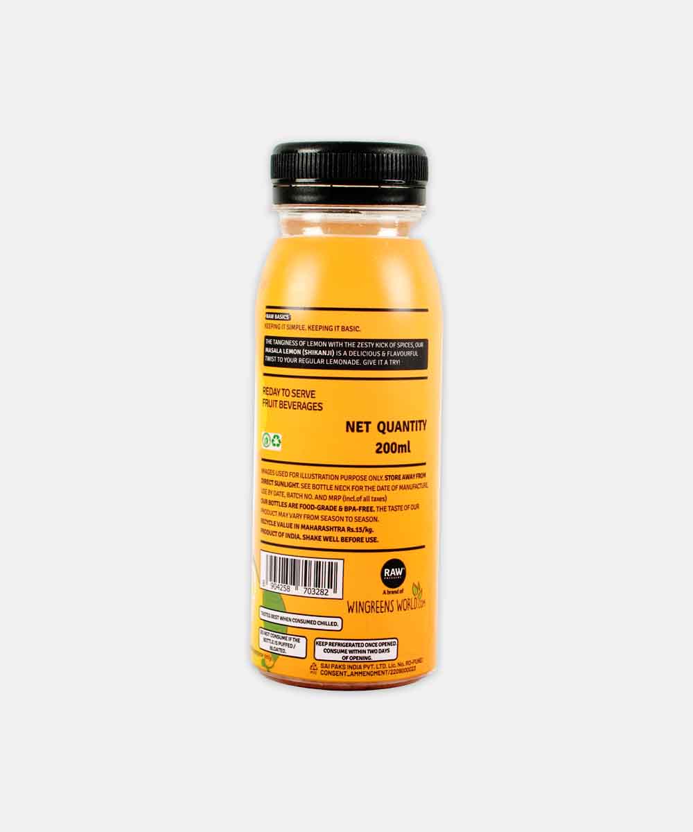 Raw Pressery Masala Lemon Shikanji 200 Ml