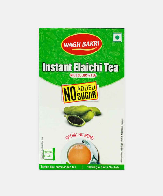 Wagh Bakri Instant Elaichi Tea No Added Sugar 80 Gm ( 10 Sachets )