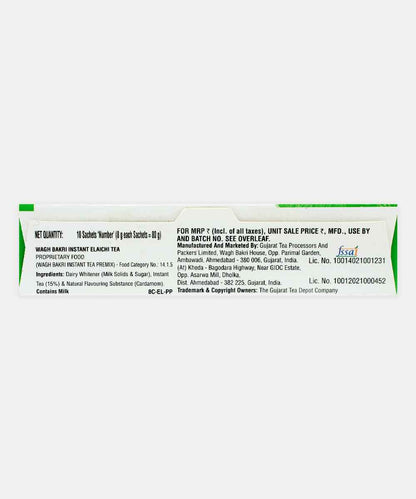 Wagh Bakri Instant Elaichi Tea No Added Sugar 80 Gm ( 10 Sachets )