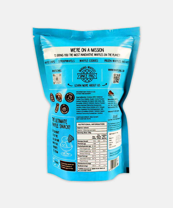 WAFFLE MILL COOKIES & CREAM WAFFLE CHIPS 85 GM