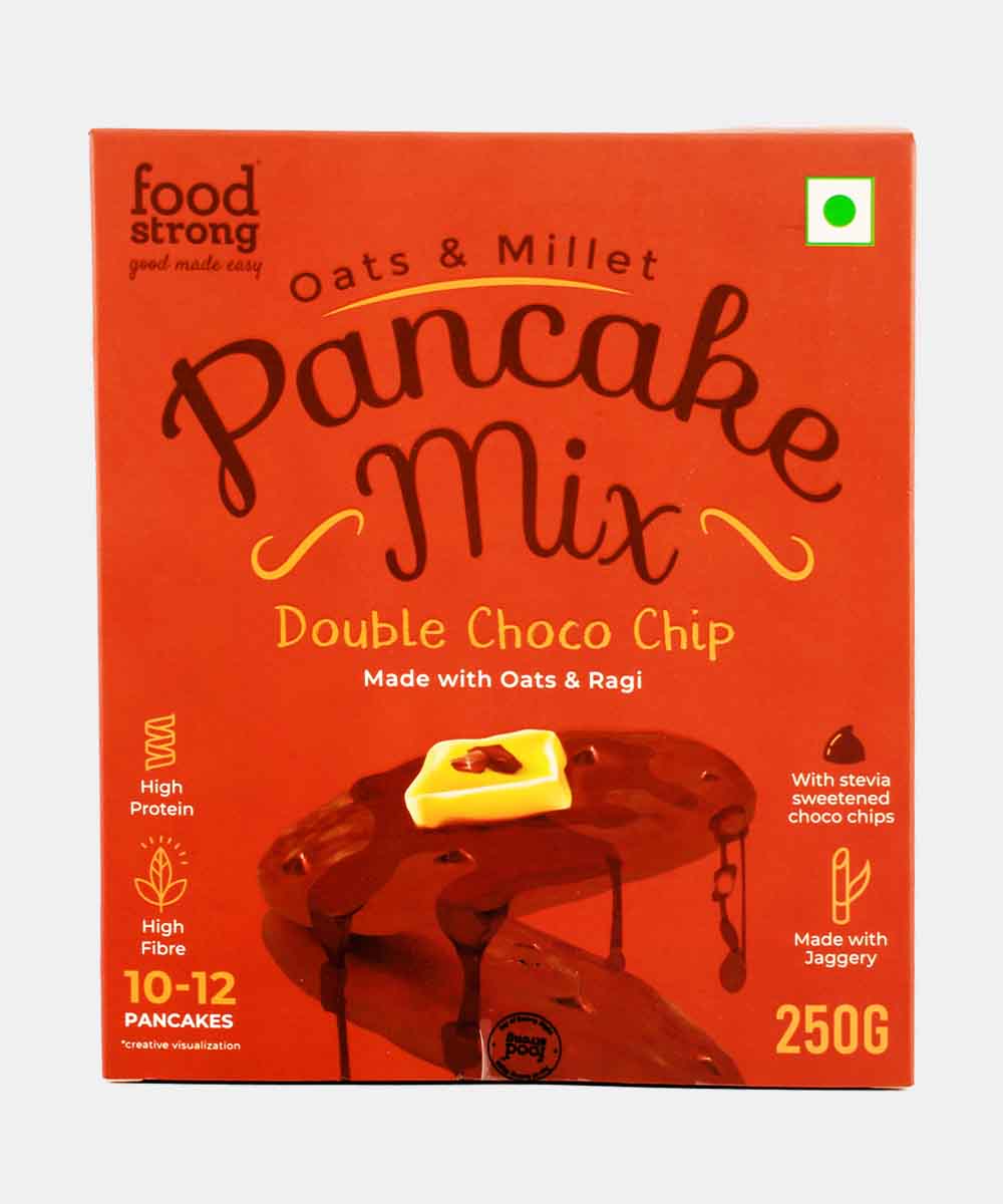 Food Strong Oats & Millet Double Choco Chip Pancake Mix 250 Gm
