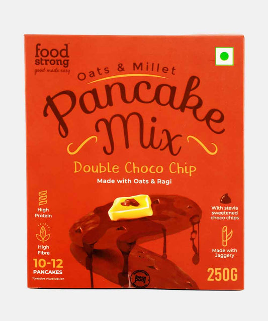 Food Strong Oats & Millet Double Choco Chip Pancake Mix 250 Gm
