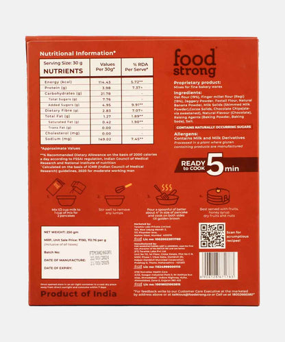 Food Strong Oats & Millet Double Choco Chip Pancake Mix 250 Gm