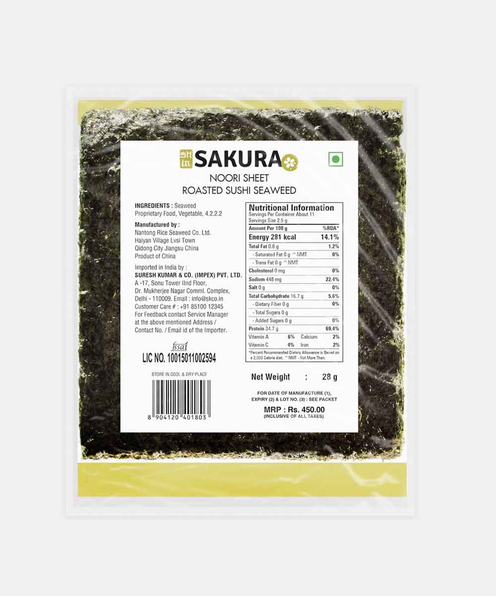 Roasted Seaweed Yakisushi Nori Sheets 10 Pc 28 Gm