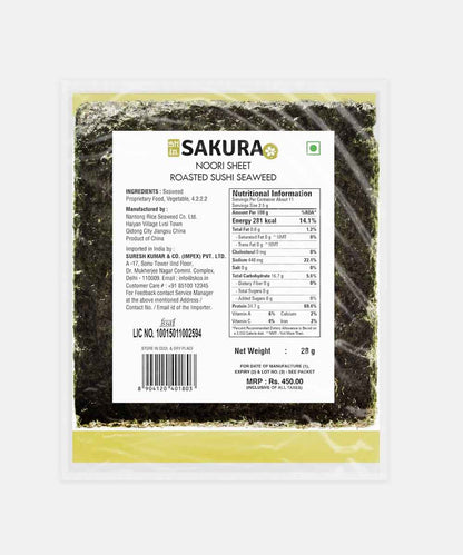 Roasted Seaweed Yakisushi Nori Sheets 10 Pc 28 Gm