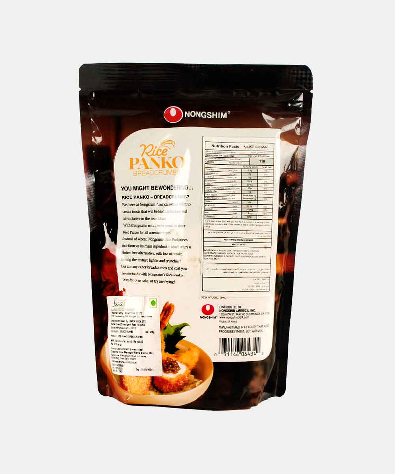 nongshim gluten free rice panko plain breadcrumbs 200 gm