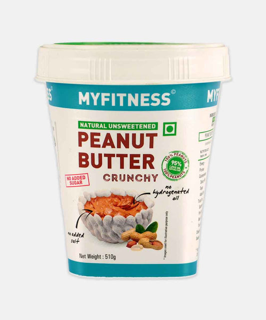 Myfitness Natural Unsweetend Crunchy Peanut Butter No Added Sugar No Added Salt 510 Gm